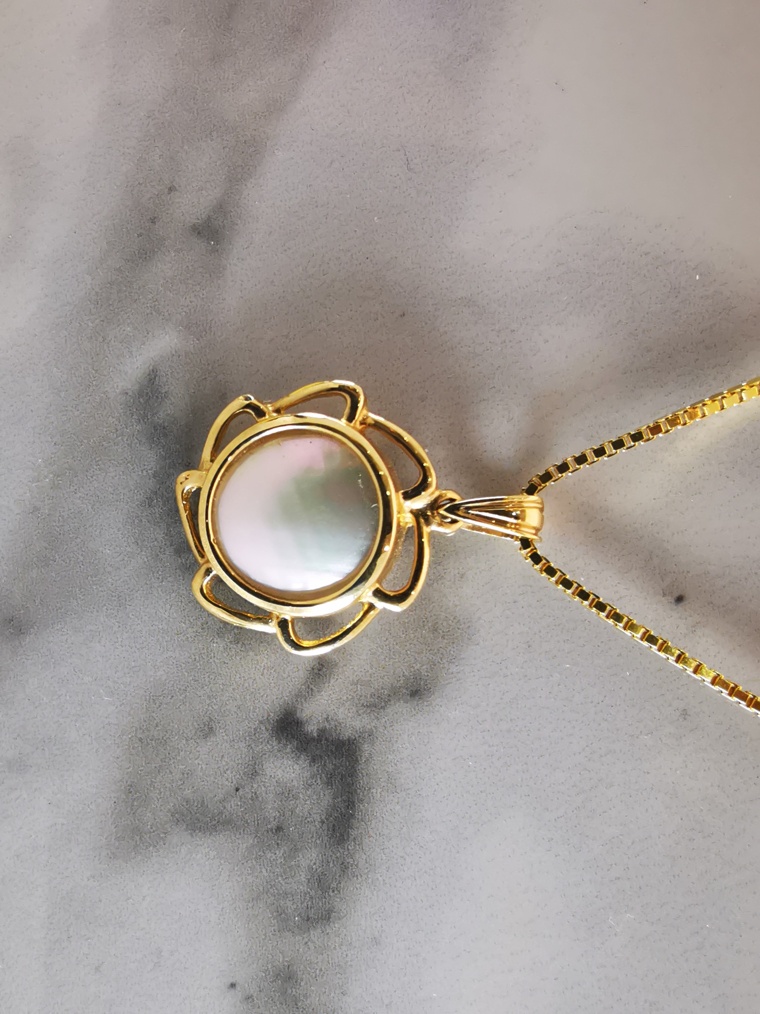 Custom Opal Pendant Gold Chain